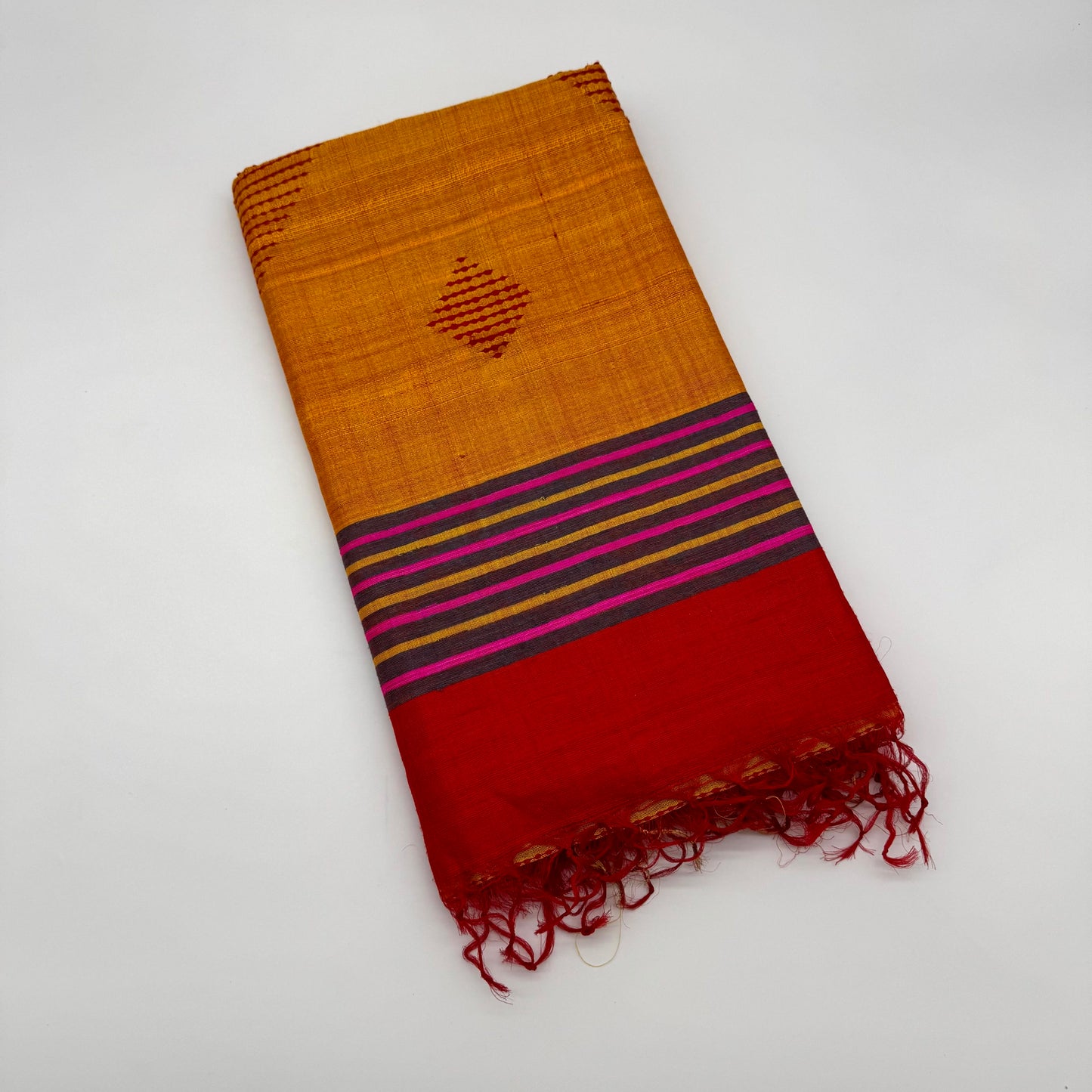 RED GHICHA SILK SAREE