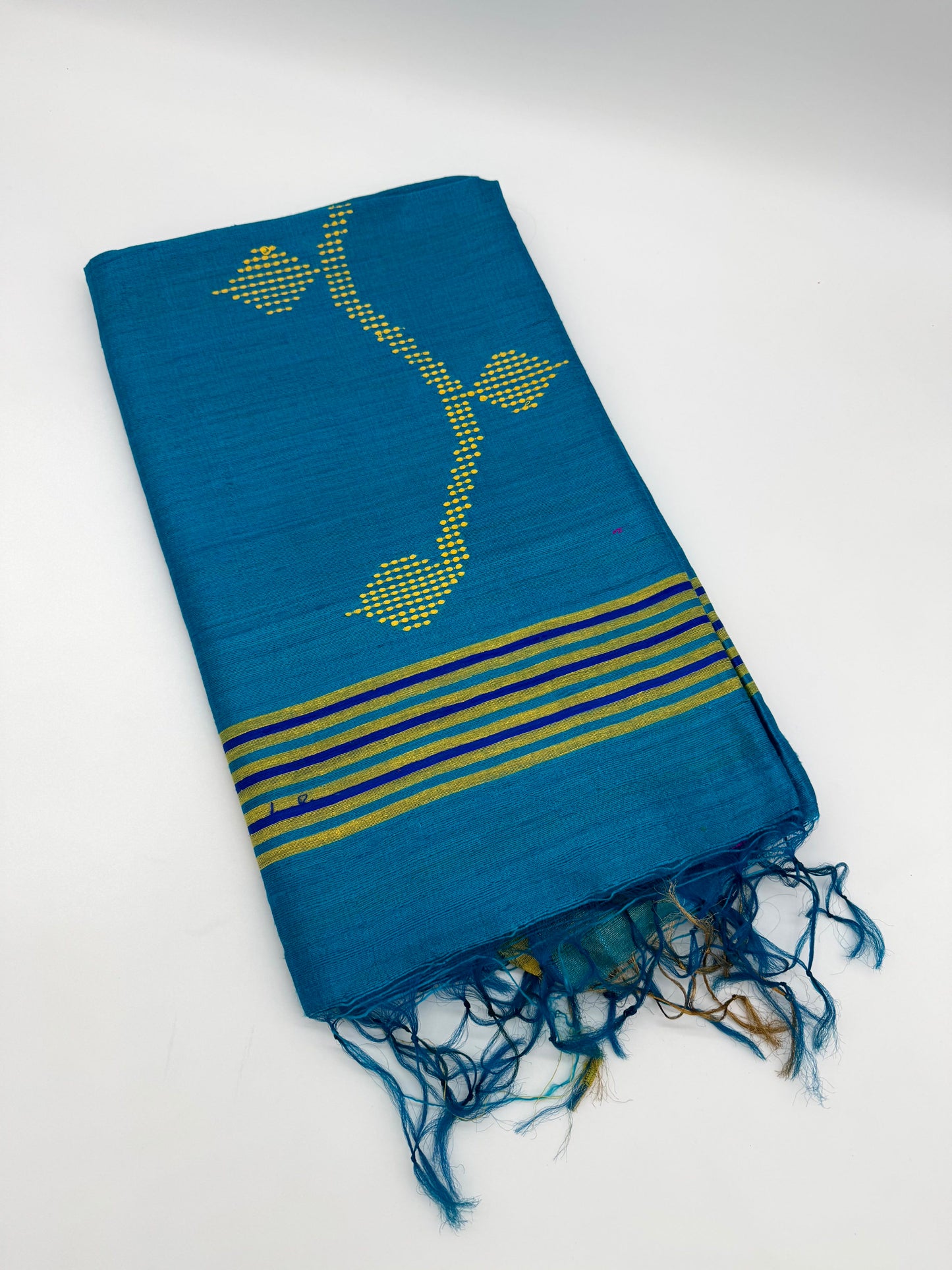 BLUE GHICHA SILK SAREE