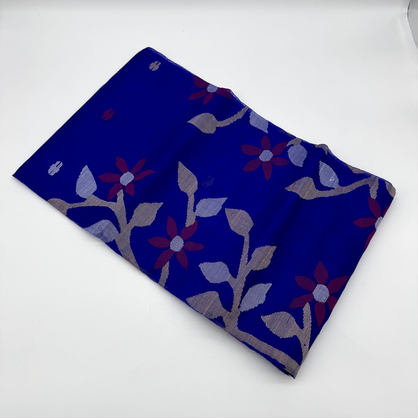 BLUE MUSLIN JAMDANI SAREE