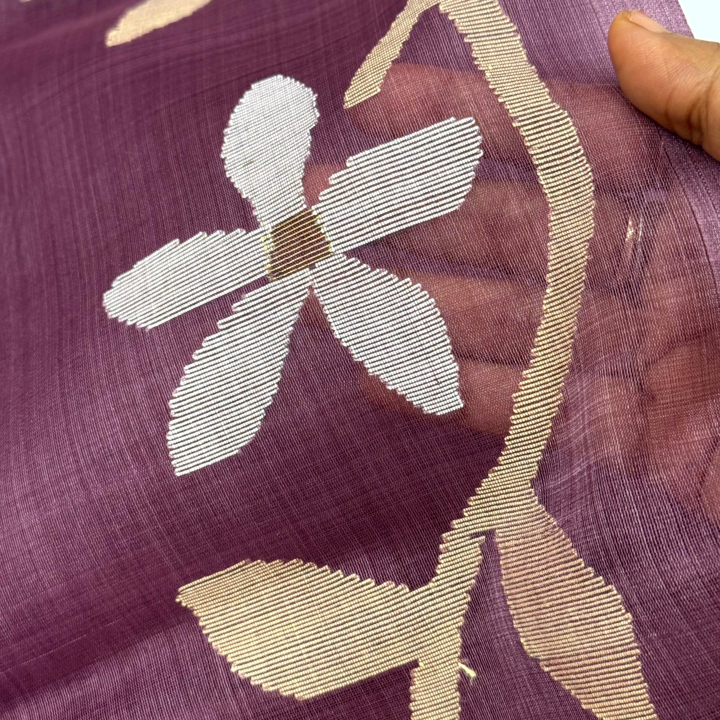 PURPLE MUSLIN JAMDANI SAREE
