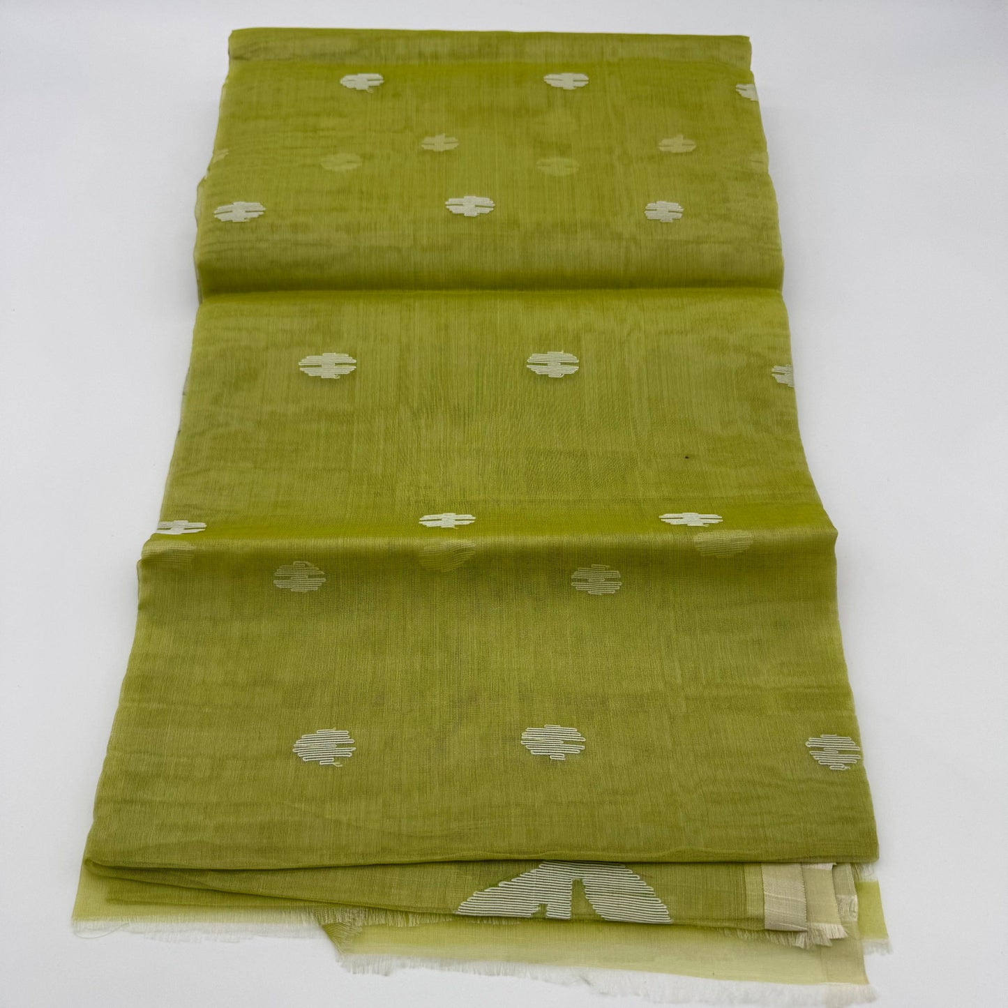 GREEN MUSLIN JAMDANI SAREE