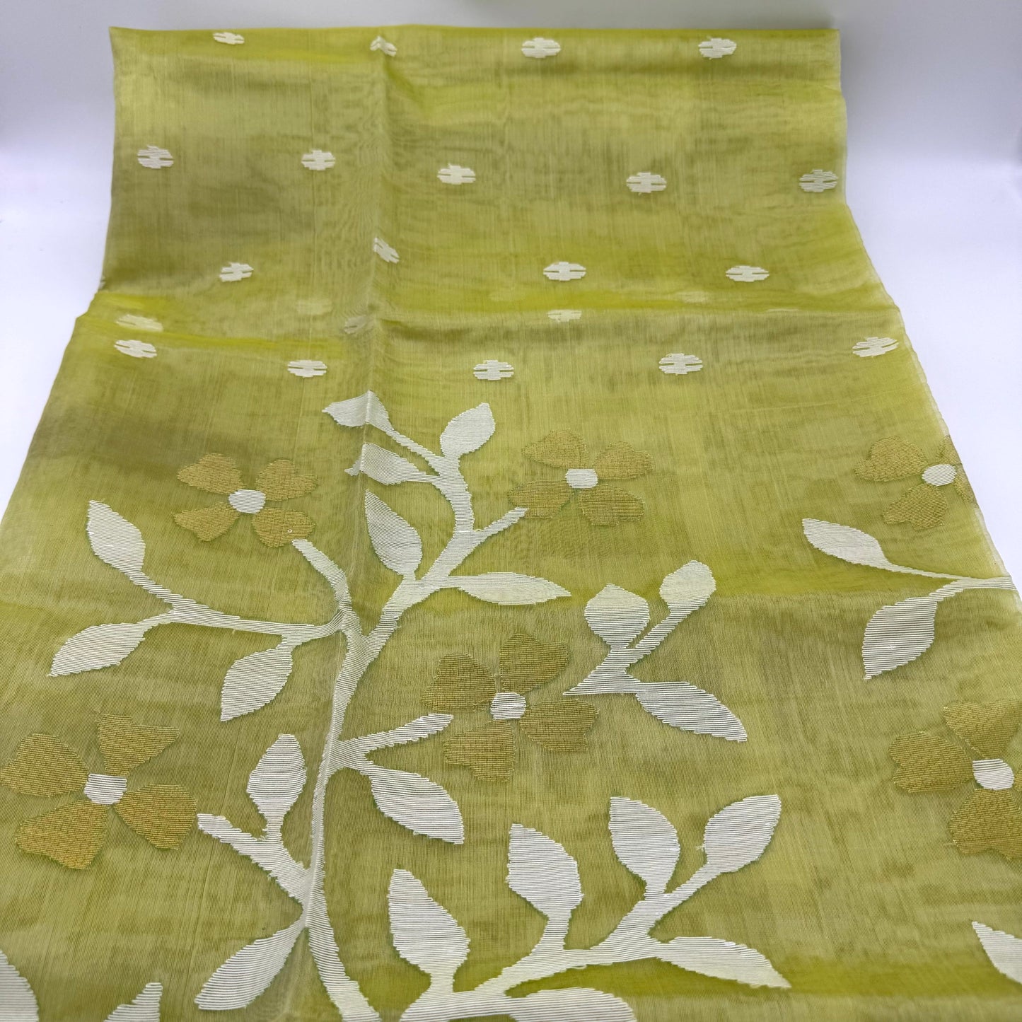GREEN MUSLIN JAMDANI SAREE