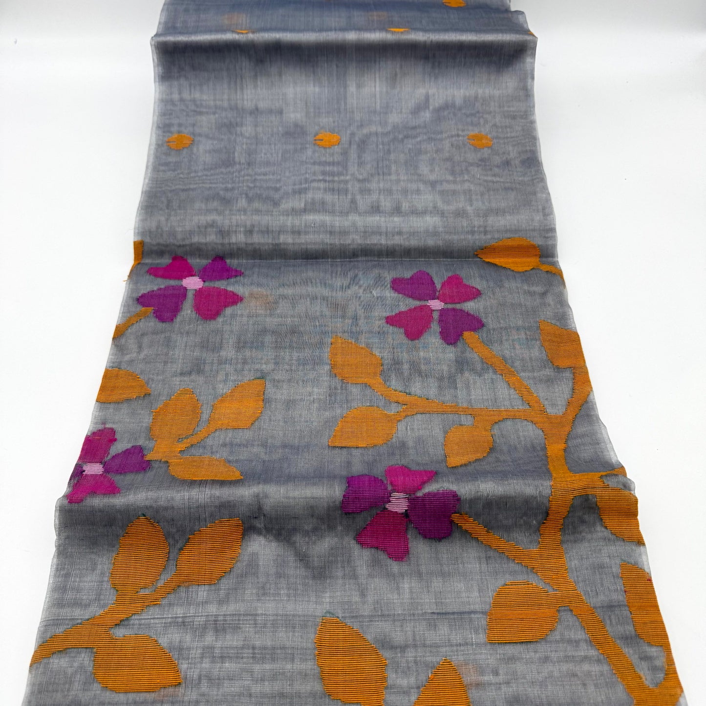 GREY MUSLIN JAMDANI SAREE