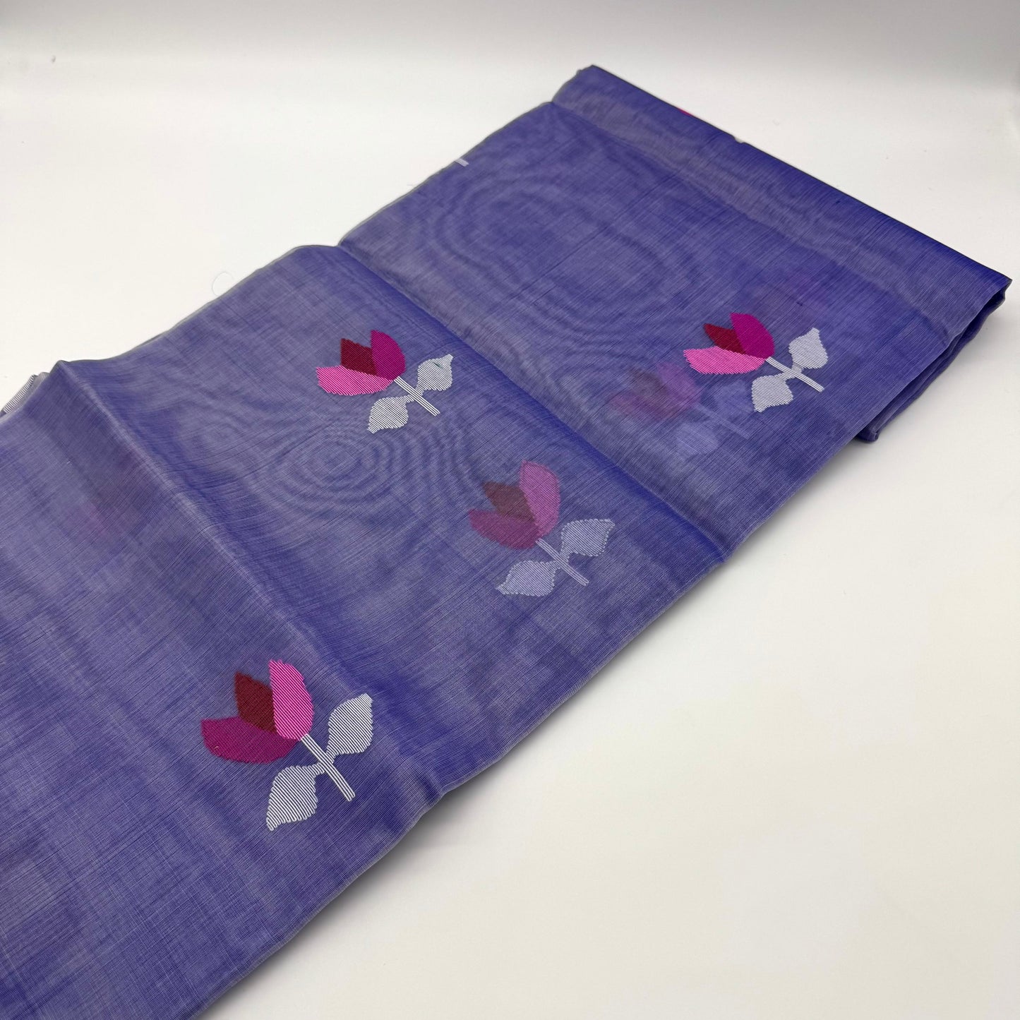 BLUE MUSLIN JAMDANI SAREE
