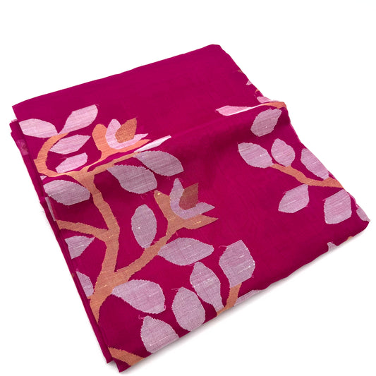 PINK MUSLIN JAMDANI SAREE