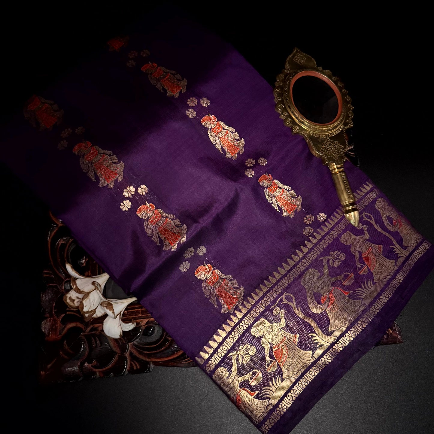 PURPLE BALUCHARI SILK SAREE
