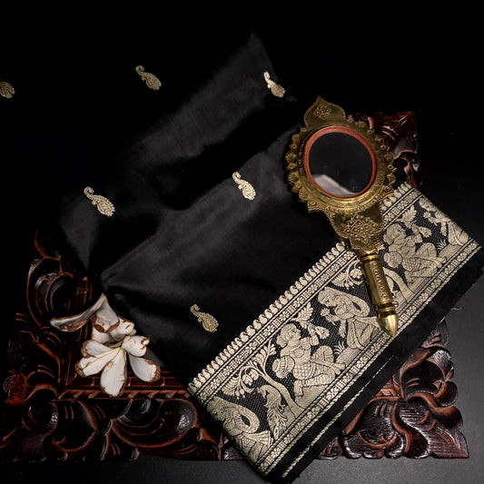 BLACK BALUCHARI SILK SAREE