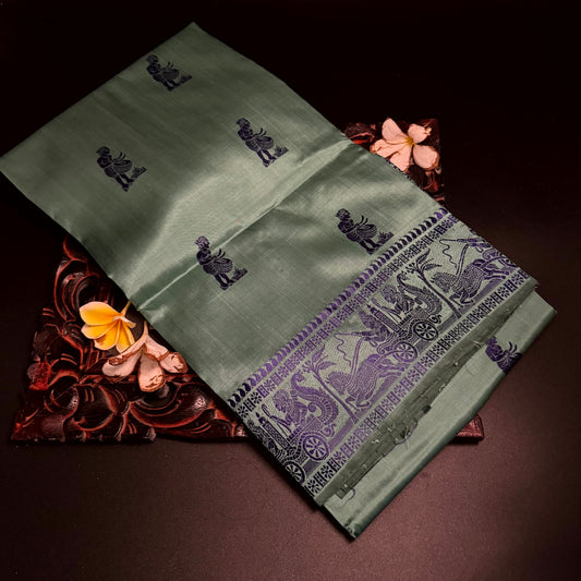 GREEN  BALUCHARI SILK SAREE