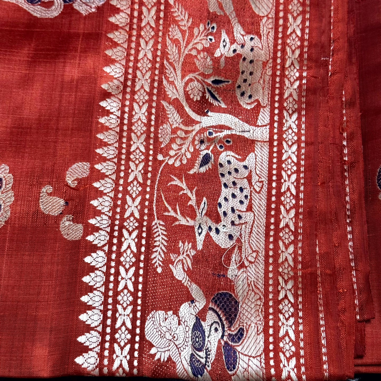 RUST BALUCHARI SILK SAREE