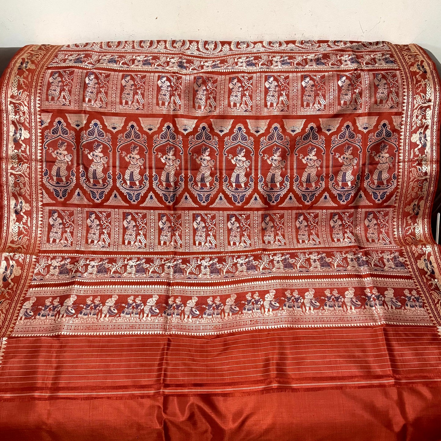 RUST BALUCHARI SILK SAREE