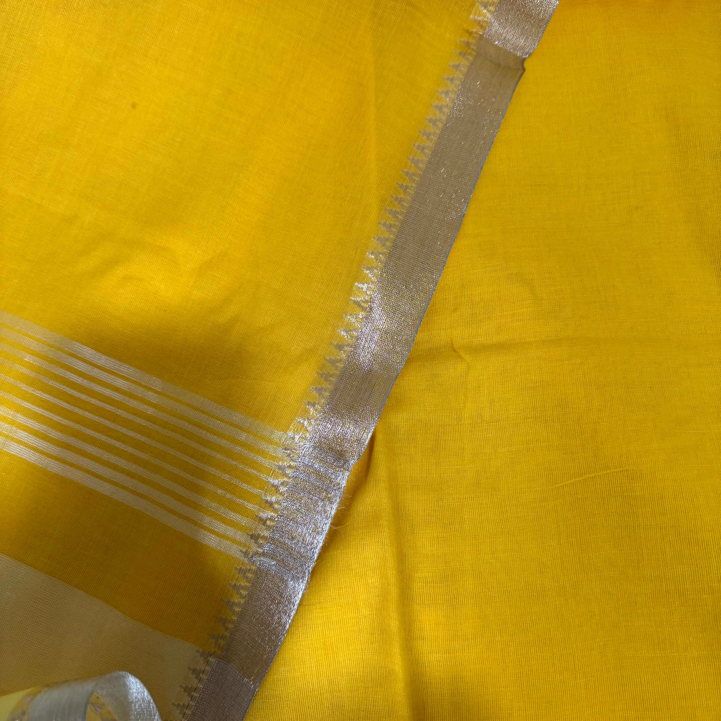 YELLOW MUL COTTON SAREE