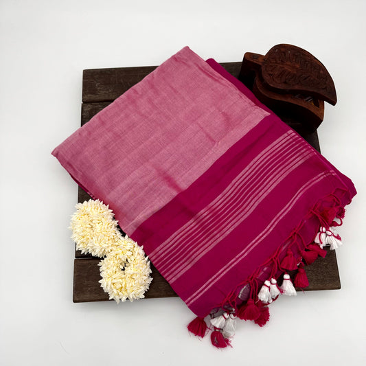 PINK MUL COTTON SAREE