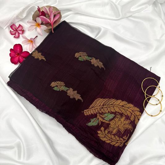 MAROON MATKA SILK SAREE