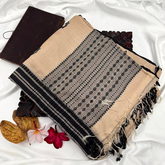 BLACK TUSSAR SILK SAREE