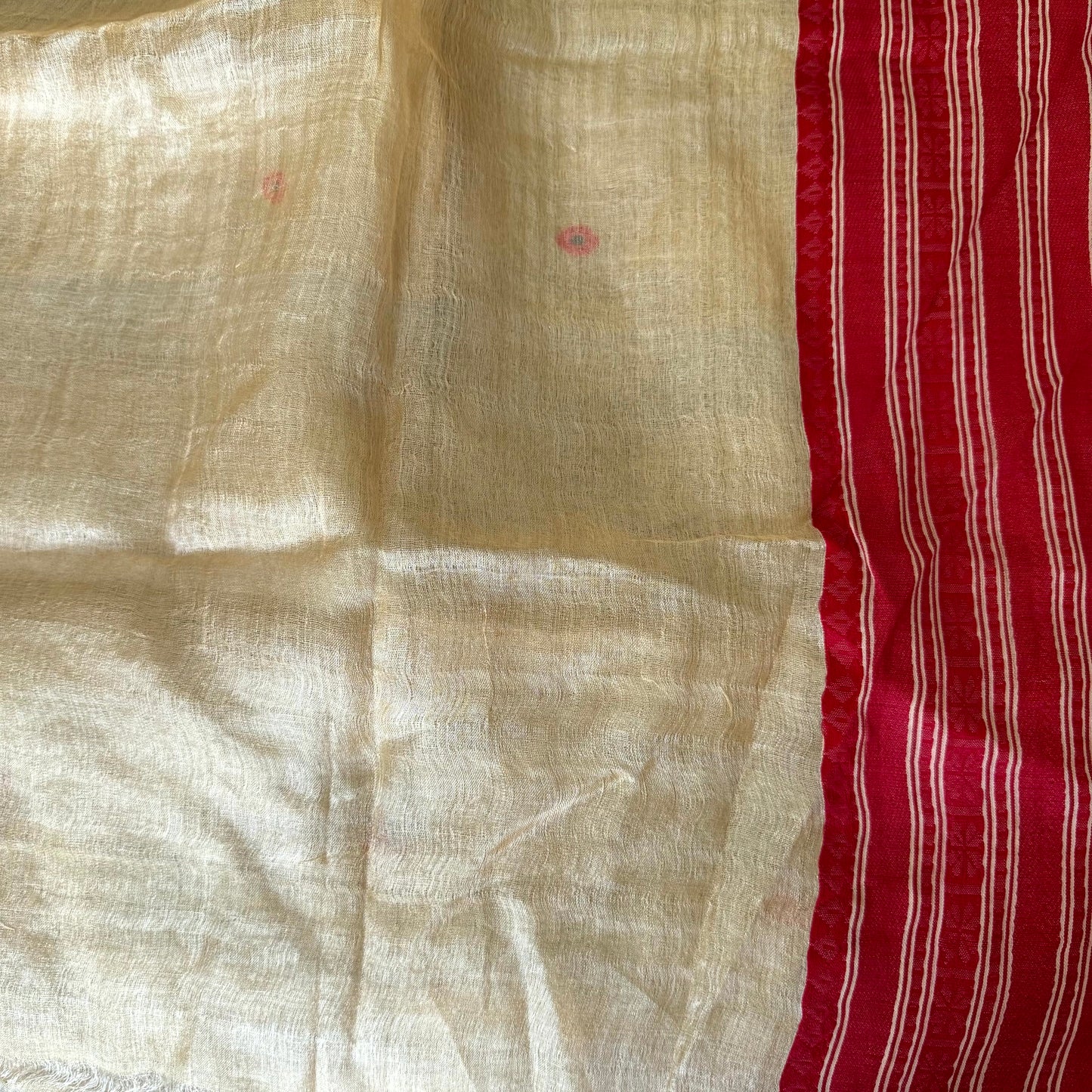 RED TUSSAR SILK SAREE