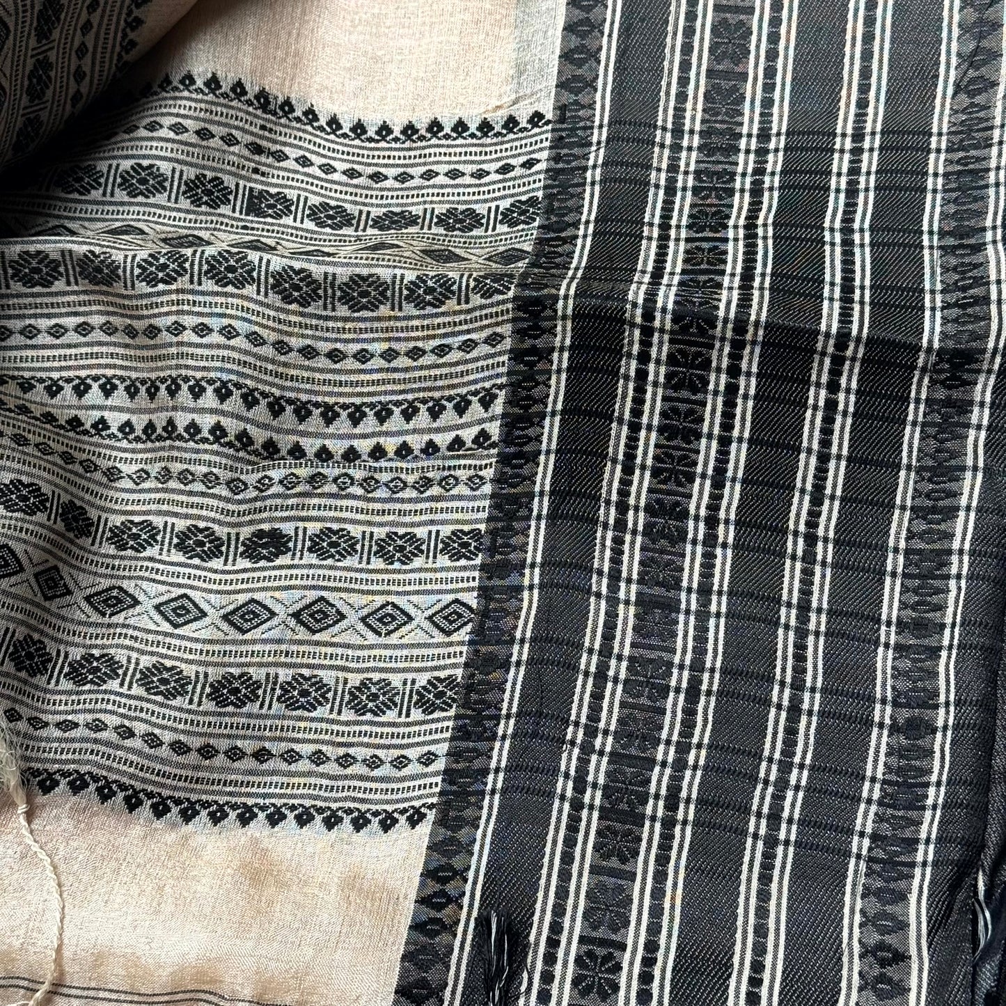 BLACK TUSSAR SILK SAREE
