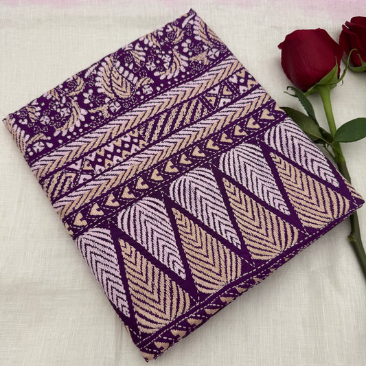 Purple Silk Kantha Saree