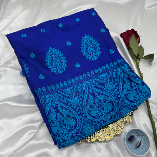 Blue Paat-Silk Saree