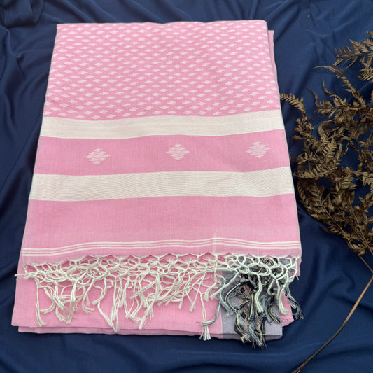 Golapi - Pink Assam Handloom Cotton Saree