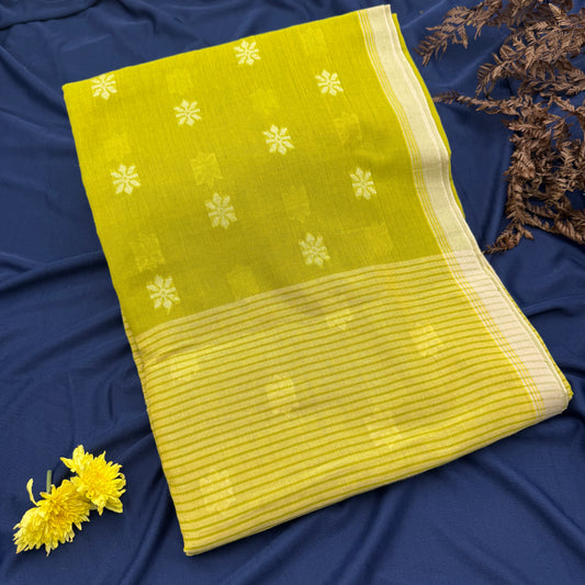 Heujiya Mon - Green Cotton Assam Handloom Saree