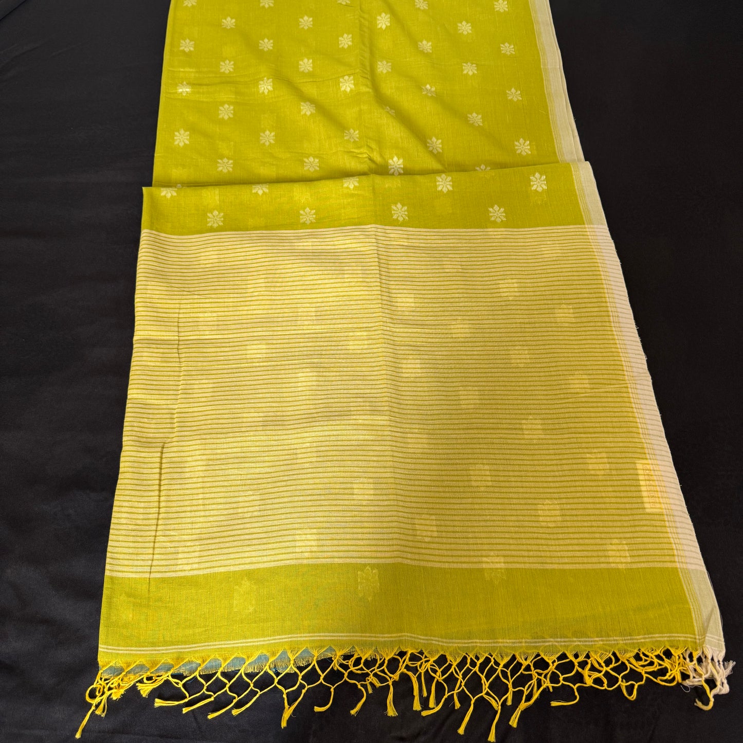Heujiya Mon - Green Cotton Assam Handloom Saree
