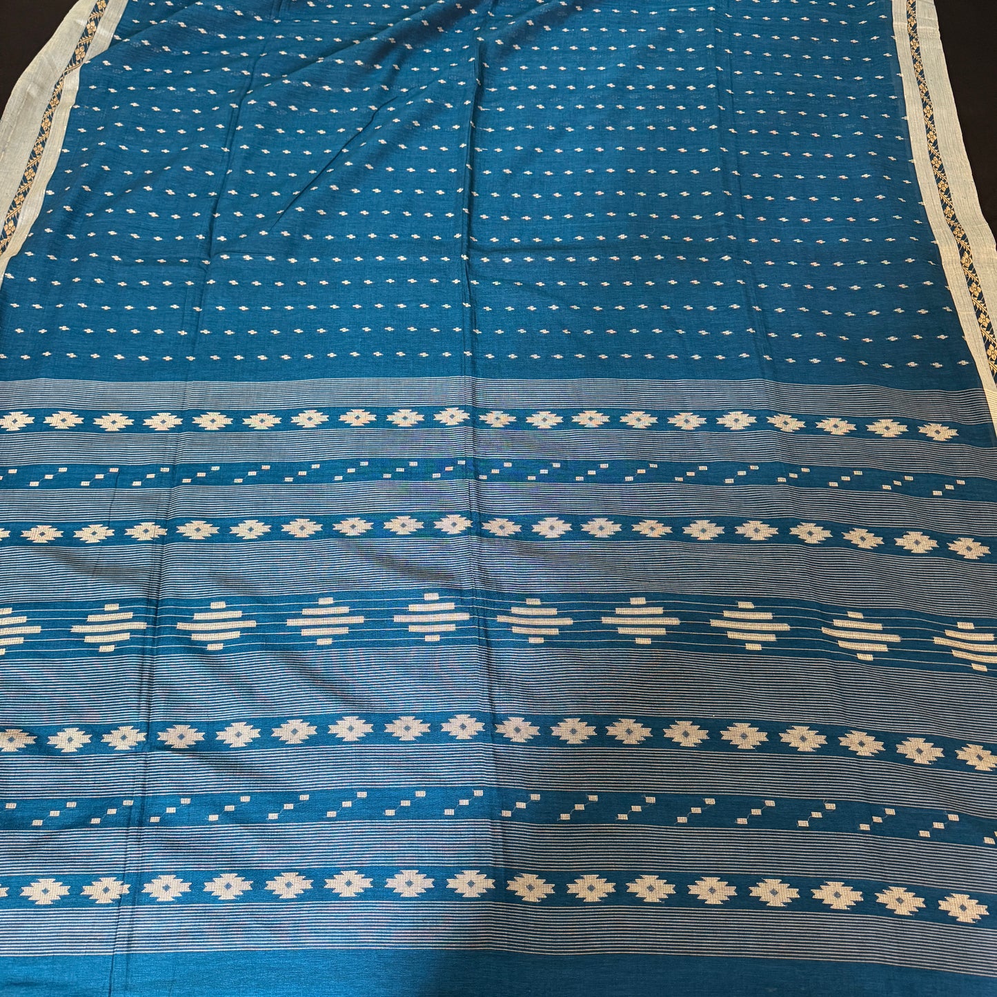 Neel Hopun – Blue Cotton Assam Handloom Saree