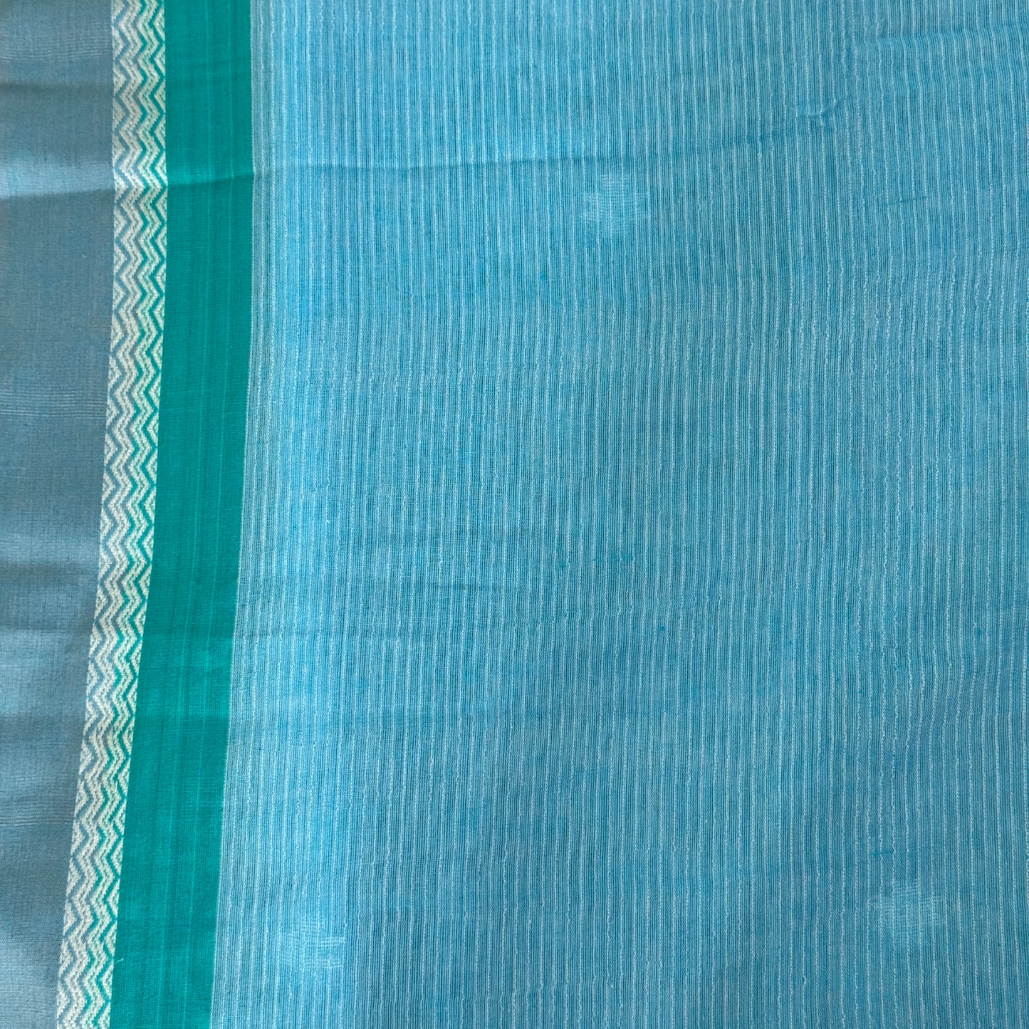 Neel Tara: Blue Cotton Saree with Jamdani Motifs