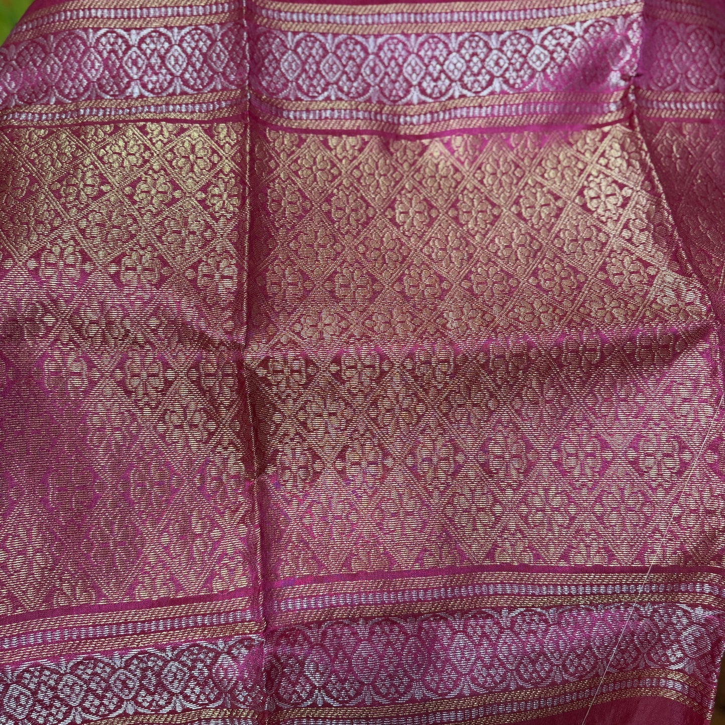 Gulaabi Baag: Pink Tissue Silk Saree