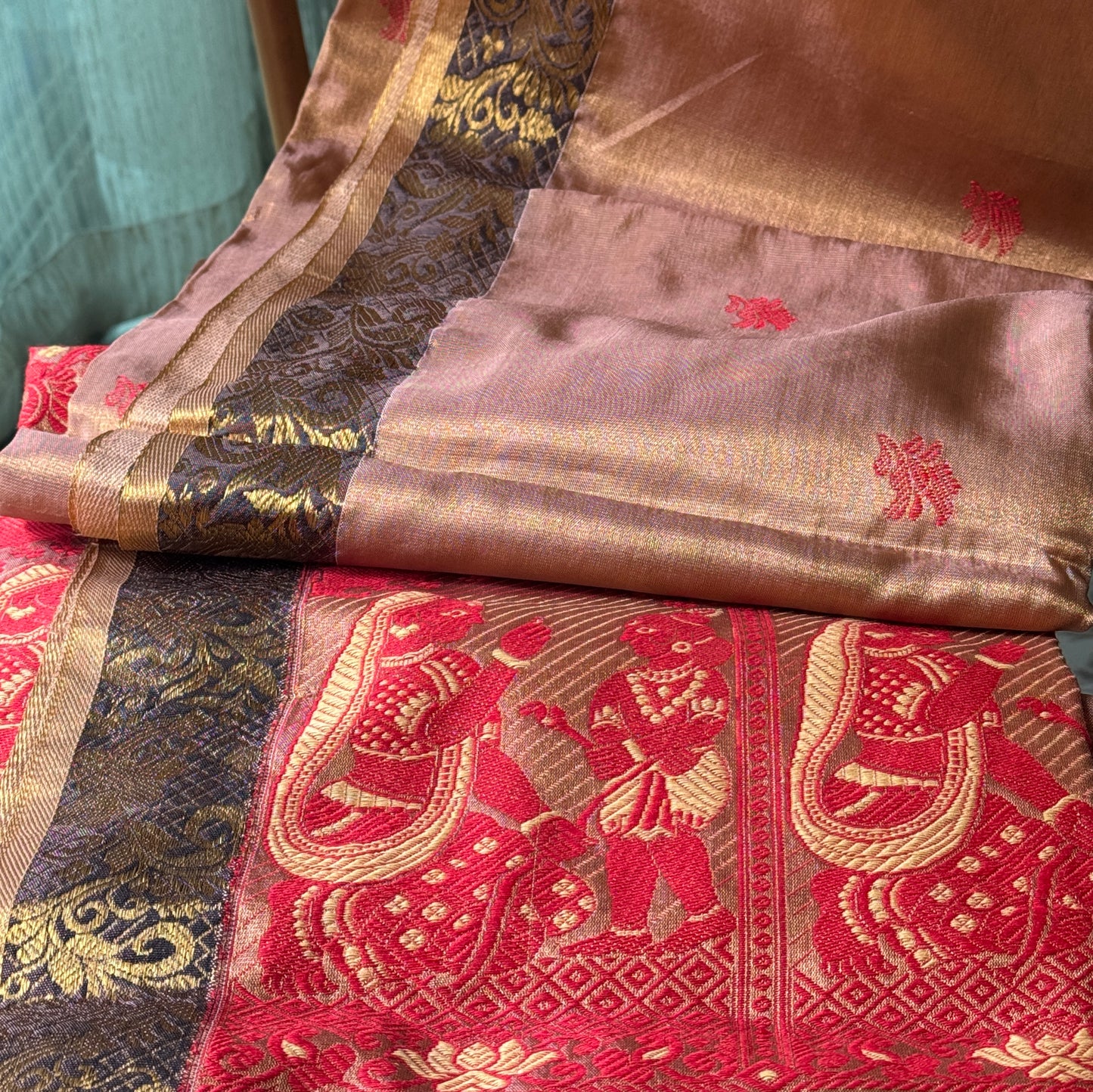 Swarnakatha: Gold Tissue Baluchari Saree