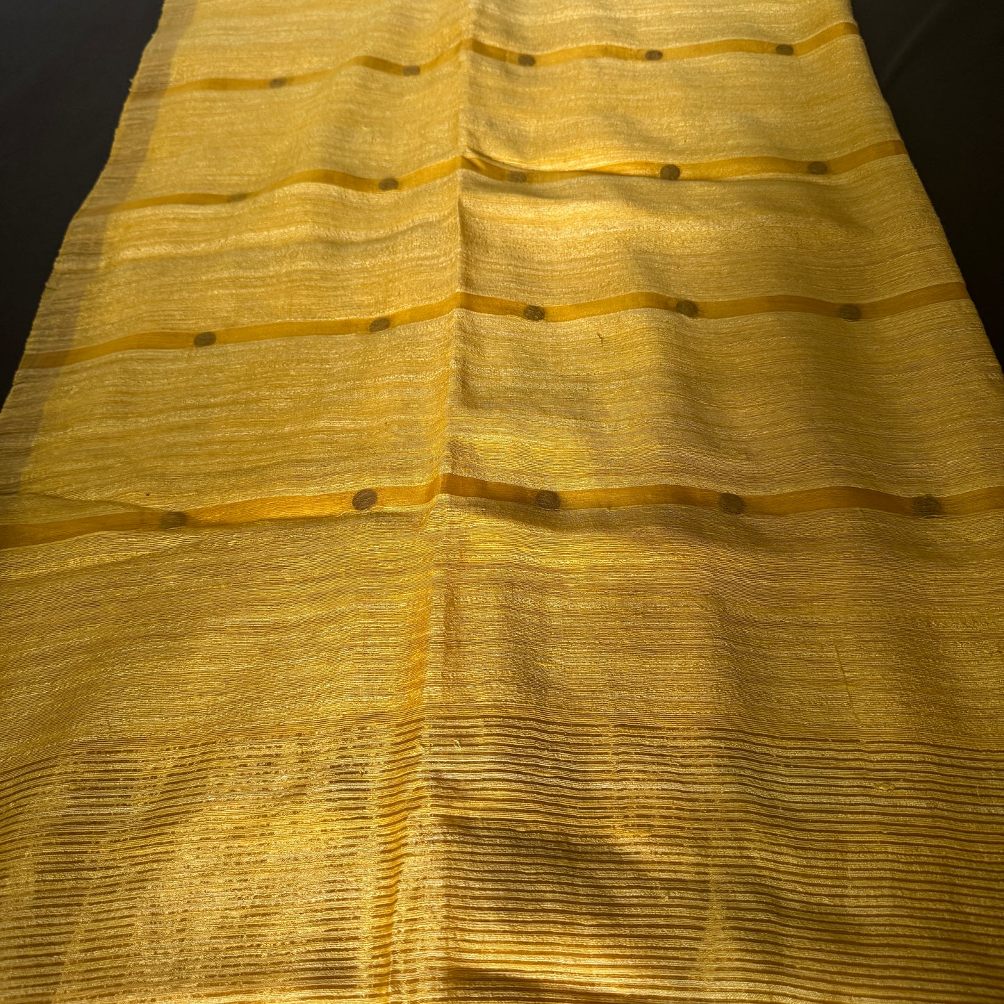 Mohar: Yellow Handwoven Matka Silk Saree