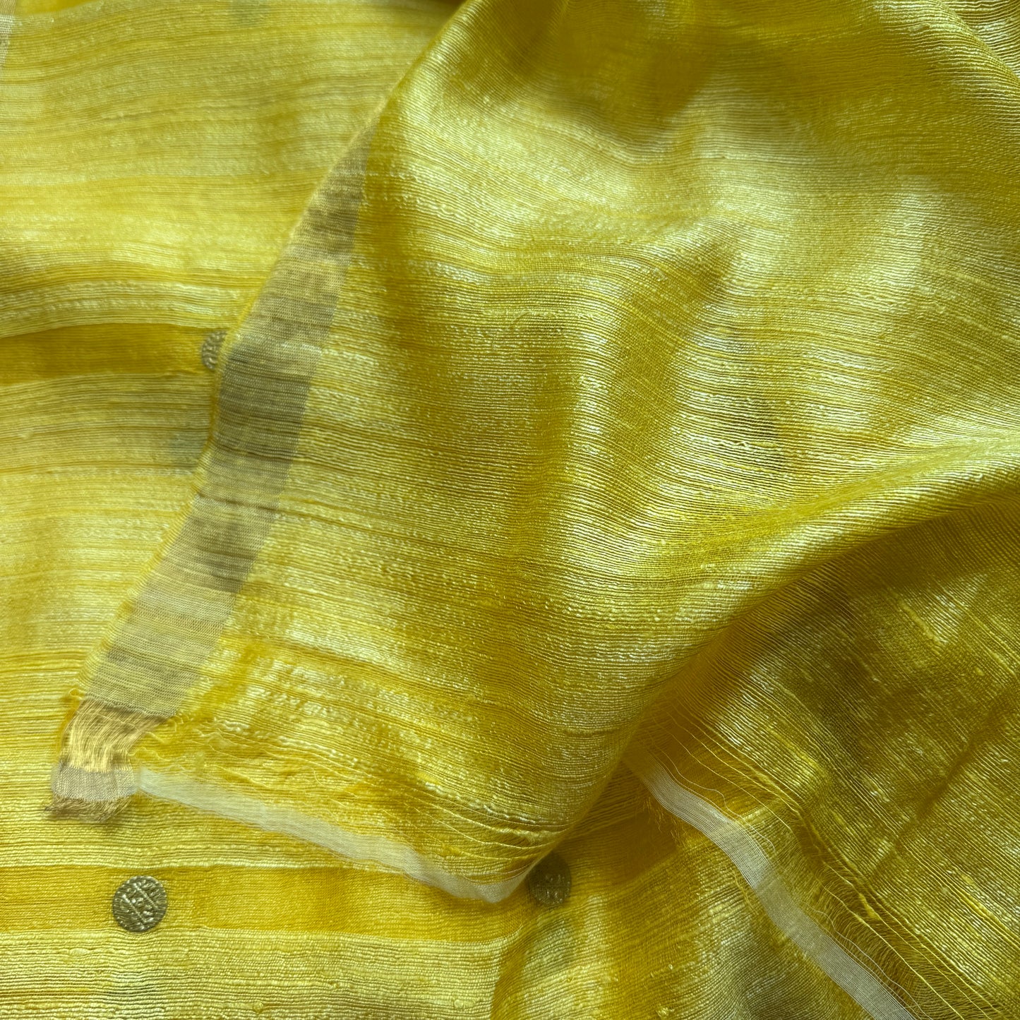 Mohar: Yellow Handwoven Matka Silk Saree