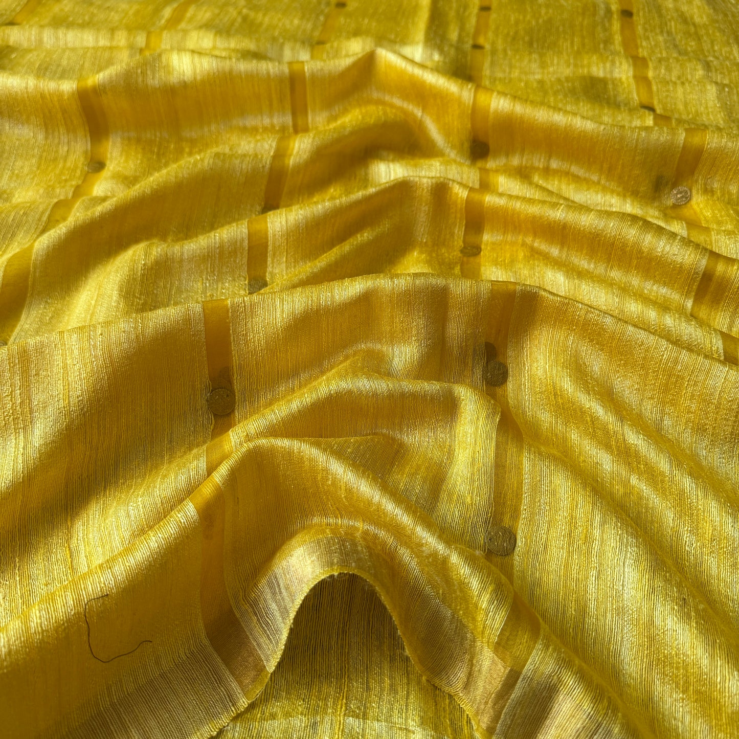Mohar: Yellow Handwoven Matka Silk Saree
