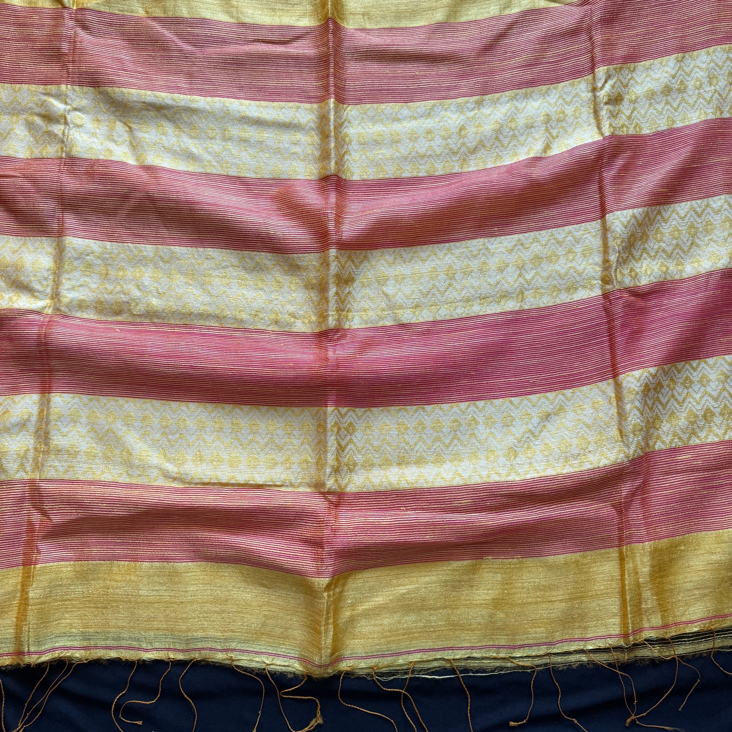 Suvarnakamal: Yellow Handwoven Matka Silk Sari