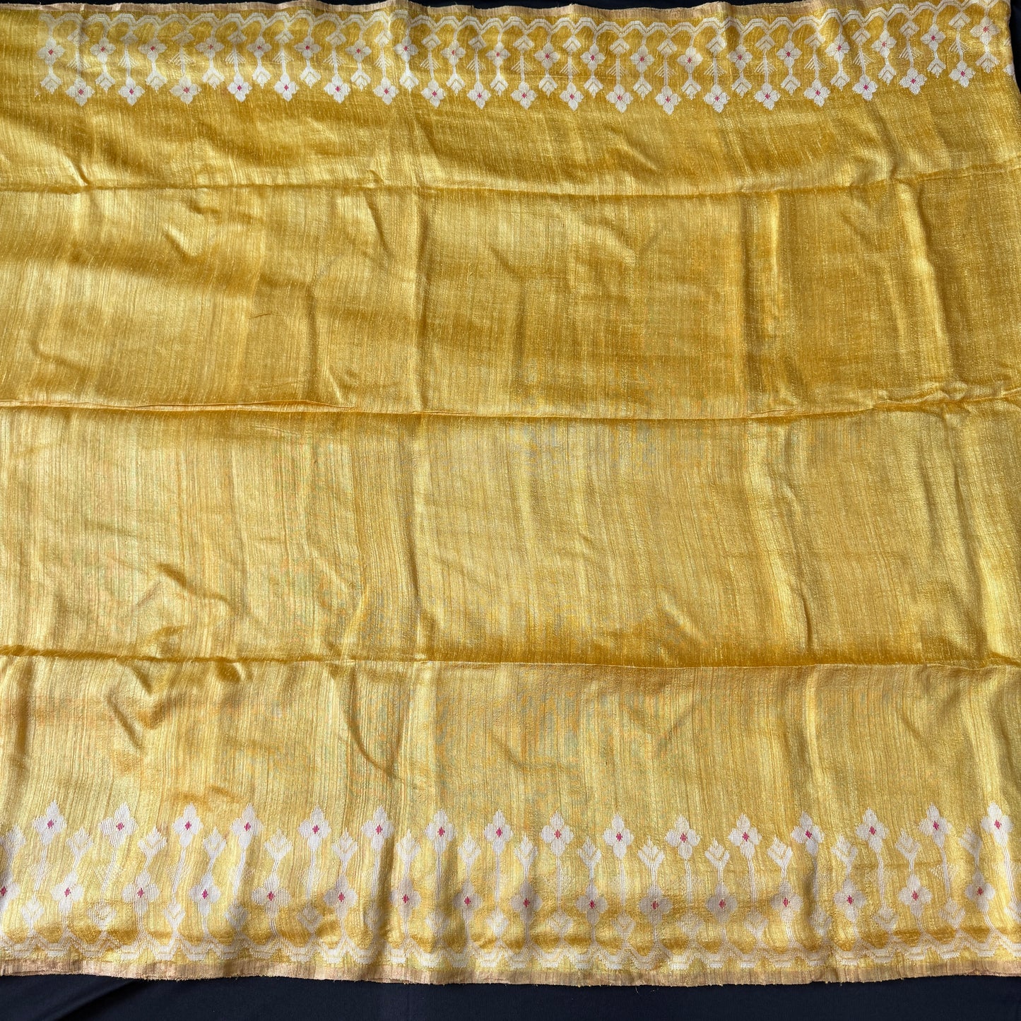 Suvarnakamal: Yellow Handwoven Matka Silk Sari