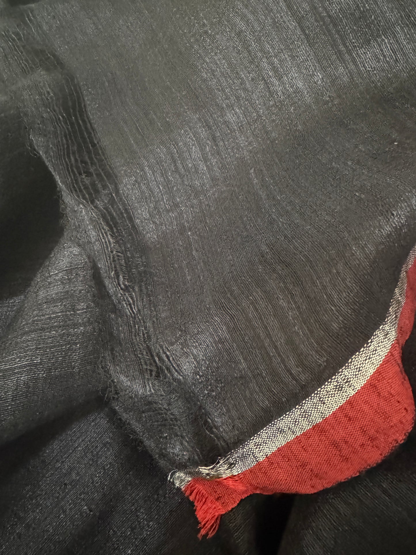 Nishakusum: Black Handwoven Matka Silk Saree