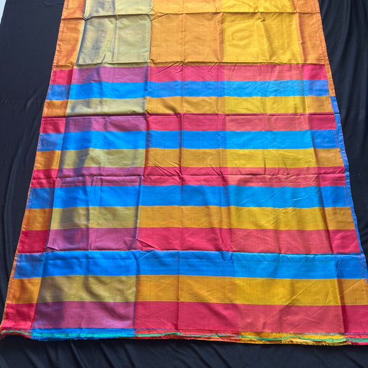 Rongmohol: Multicolored Katan Silk Saree