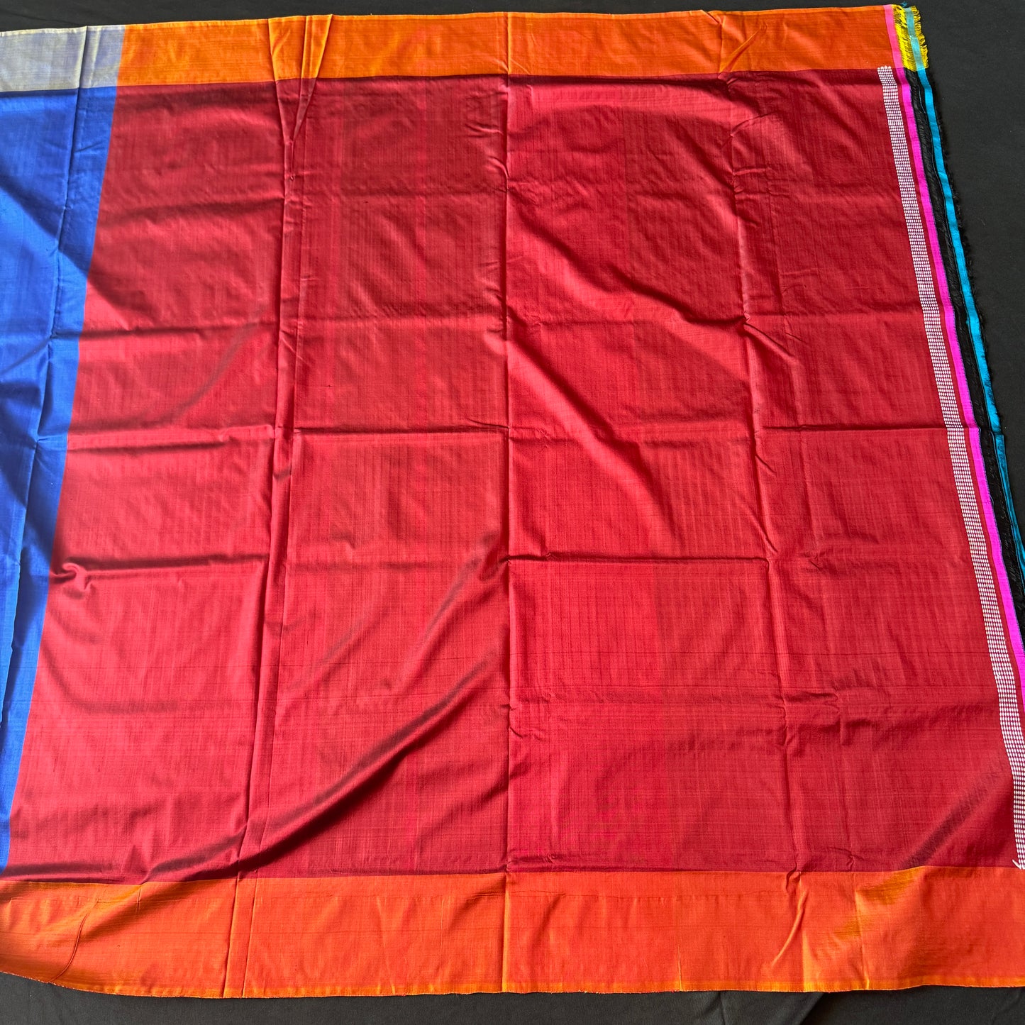 Rangrekha: Multicolored Katan Silk Saree