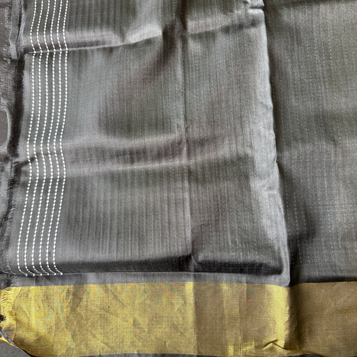 Holud Raat: Yellow and Black Katan Silk Saree