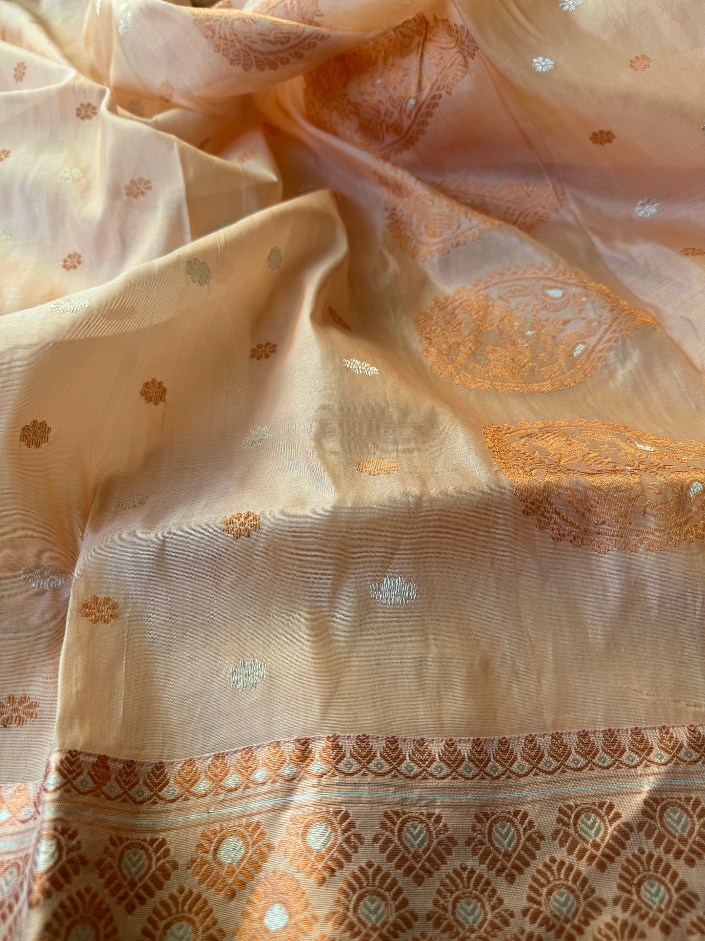 Peach Kesapat Silk Saree