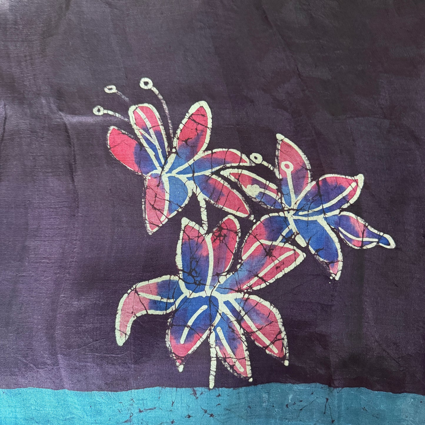 Rath Yatra: Navy Batik Silk Saree