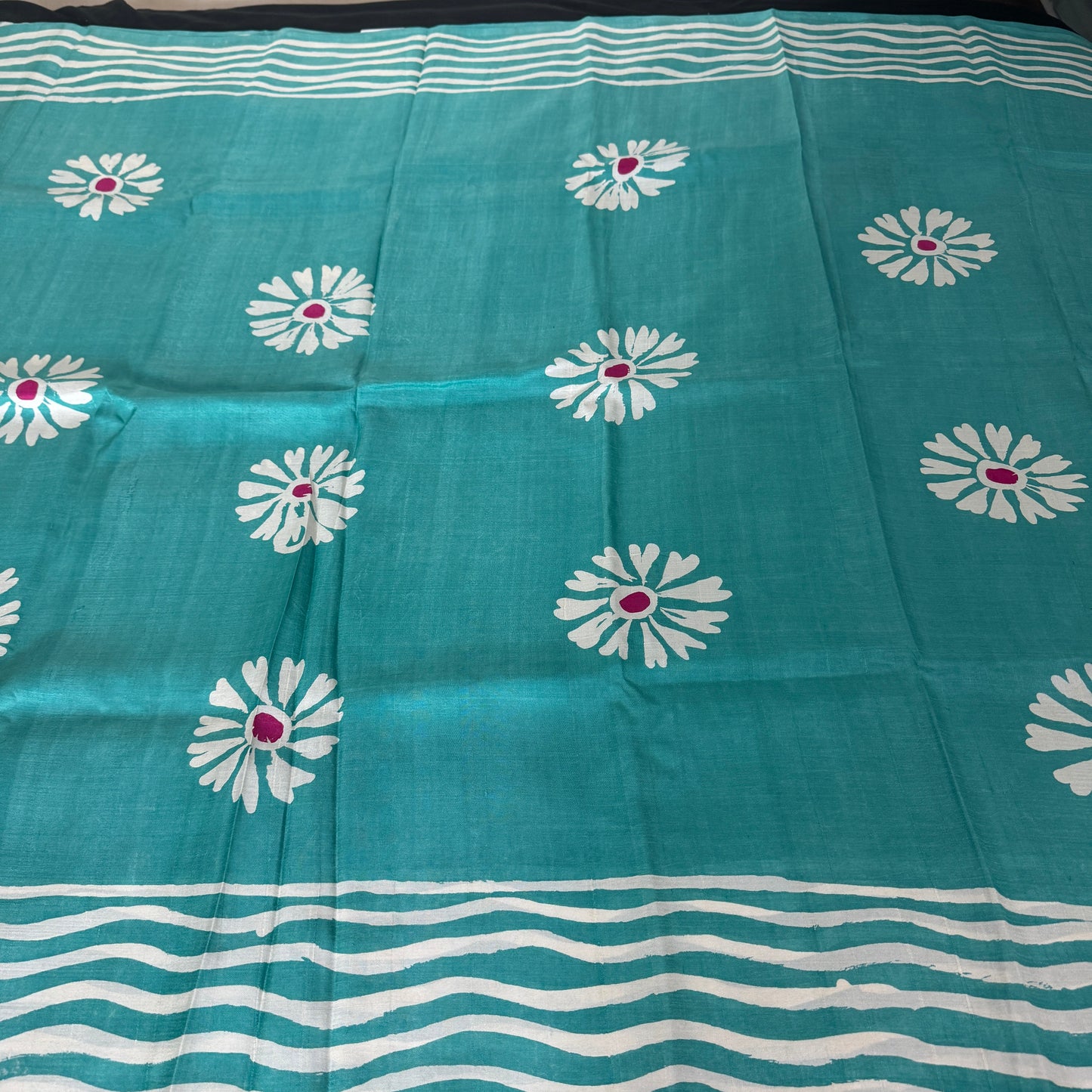 Durga Batik: Green Silk Batik Saree