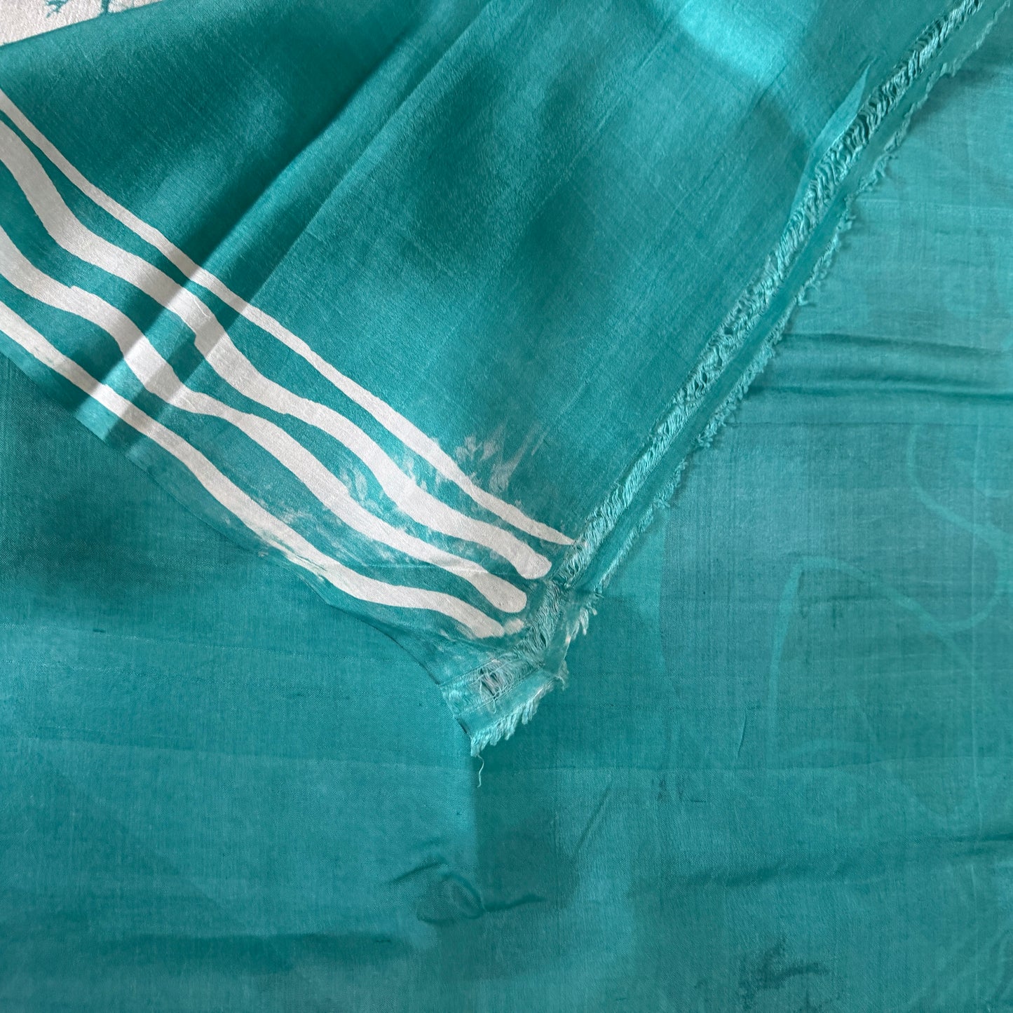 Durga Batik: Green Silk Batik Saree