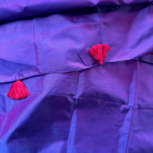Midnight Orchid: Purple Katan Silk Saree