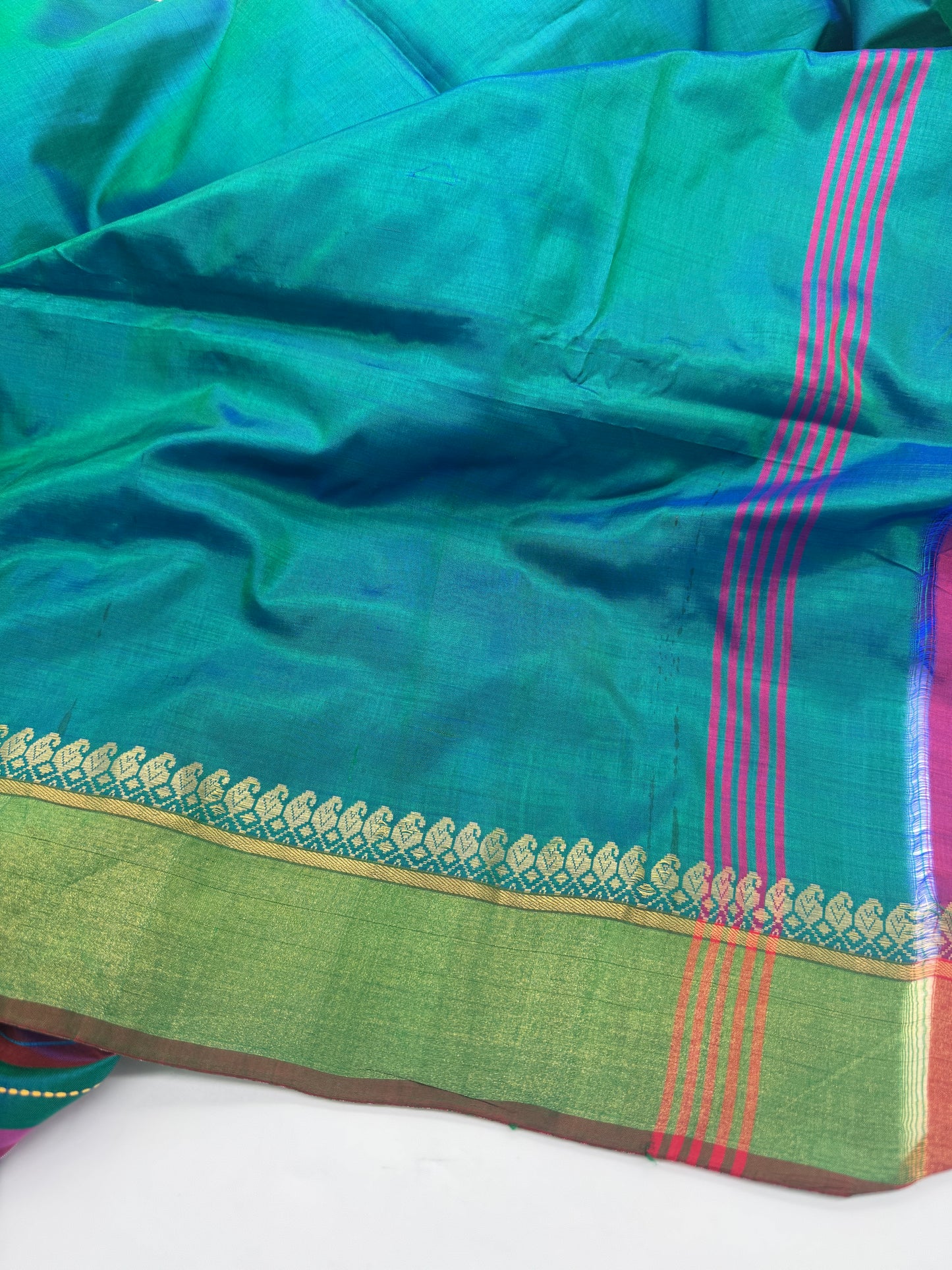 Anusha: Purple Handwoven Katan Silk Saree