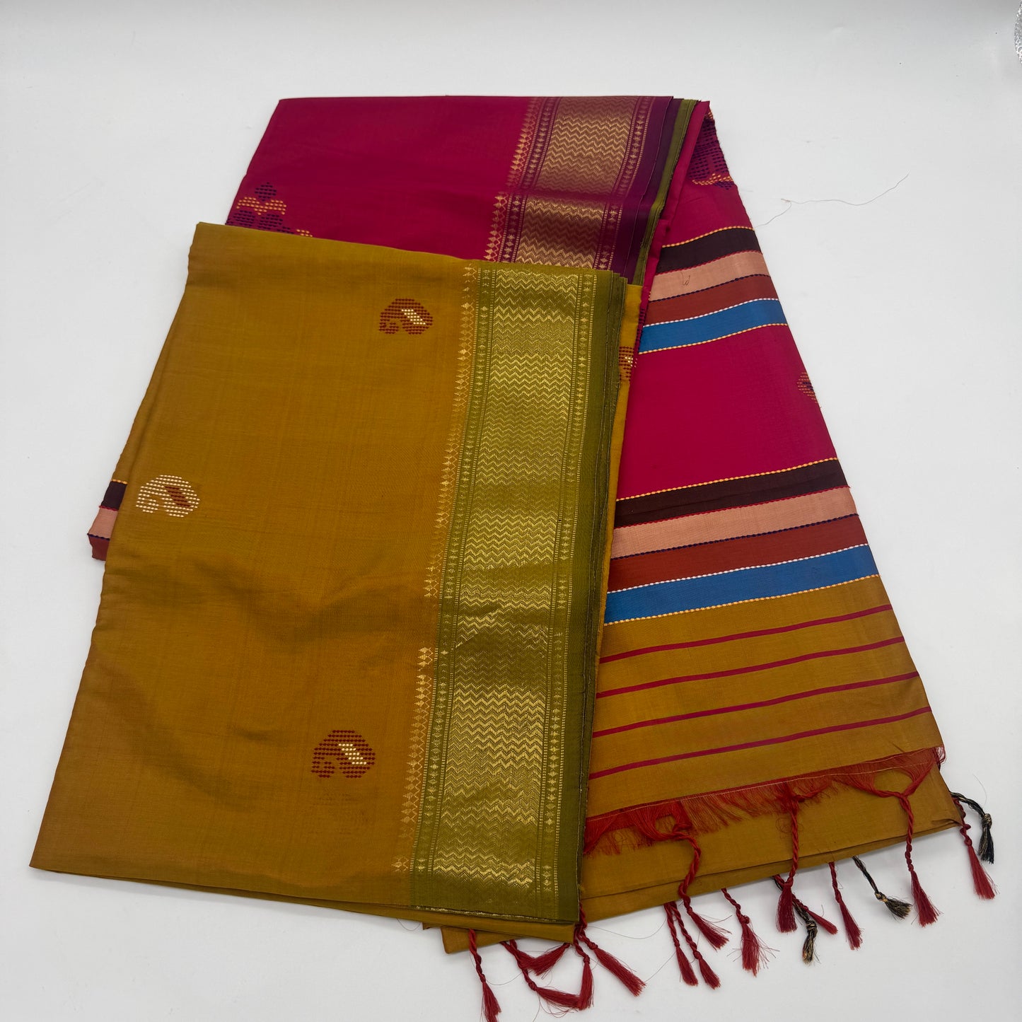 Akshatha: Yellow Handwoven Katan Silk Saree