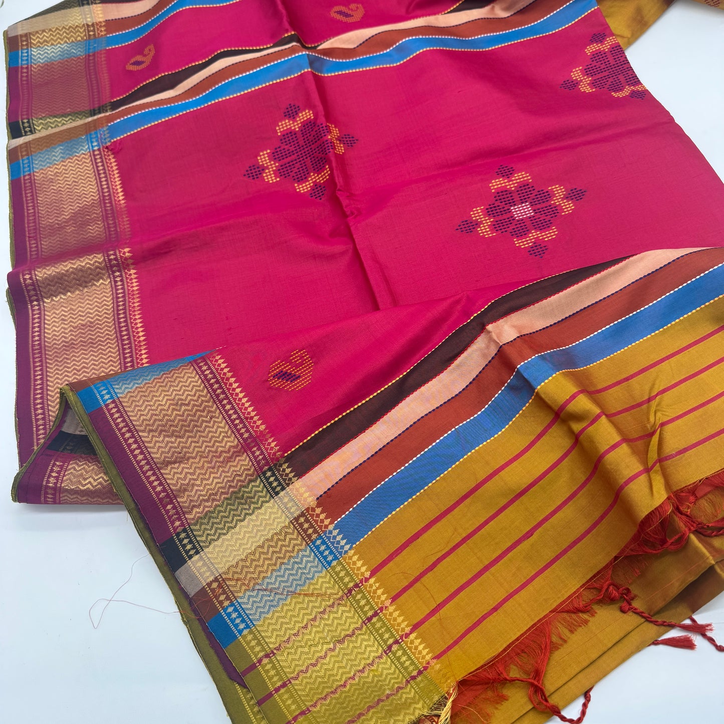 Akshatha: Yellow Handwoven Katan Silk Saree