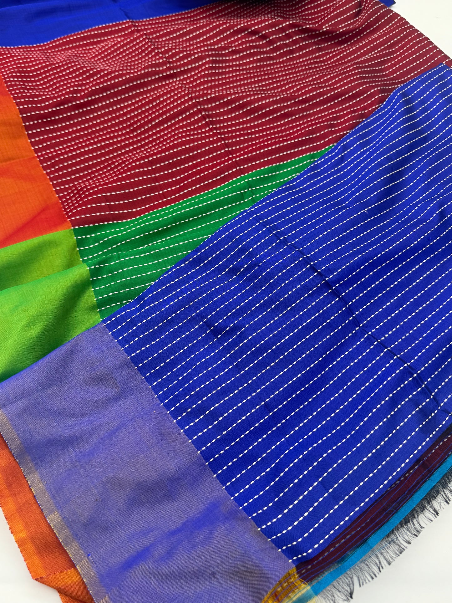Nivedita: Blue Handwoven Katan Silk Saree