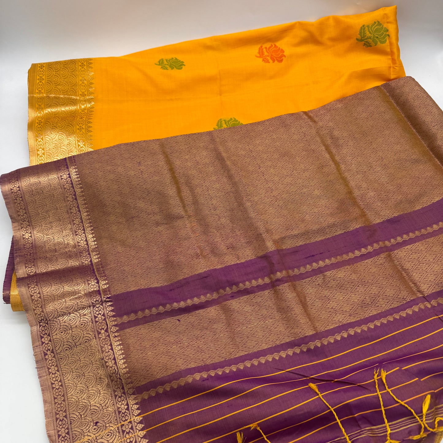 Urvashi: Yellow Katan Silk Saree