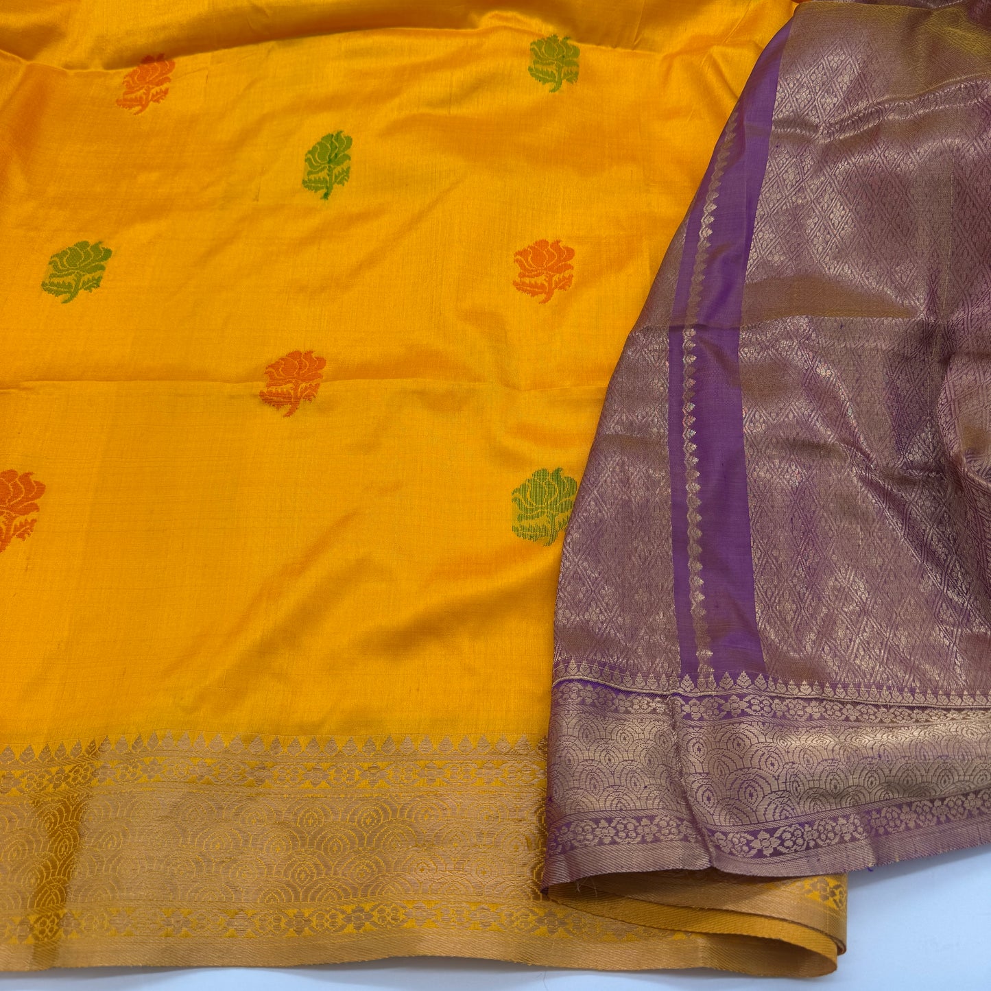 Urvashi: Yellow Katan Silk Saree