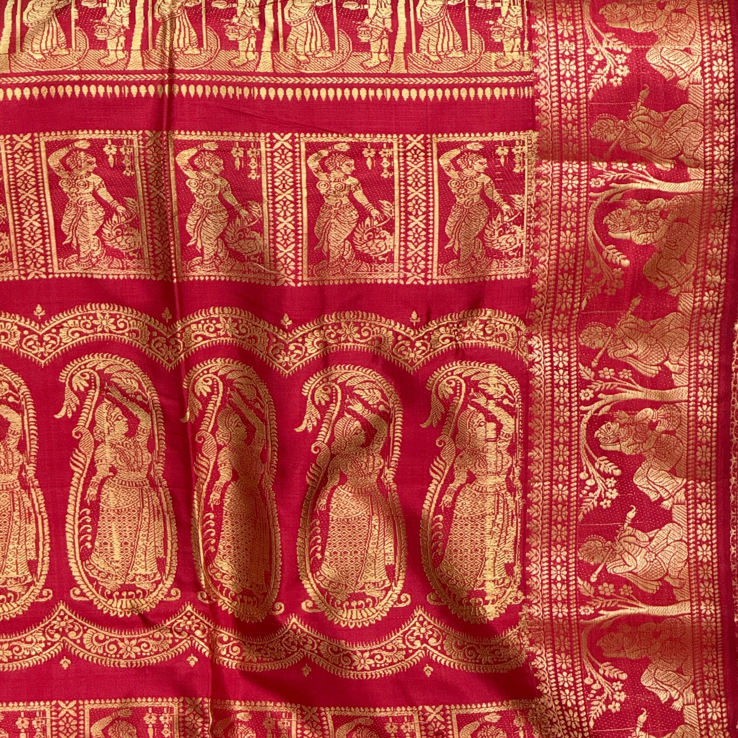 Regalia: Red Baluchari Silk Saree